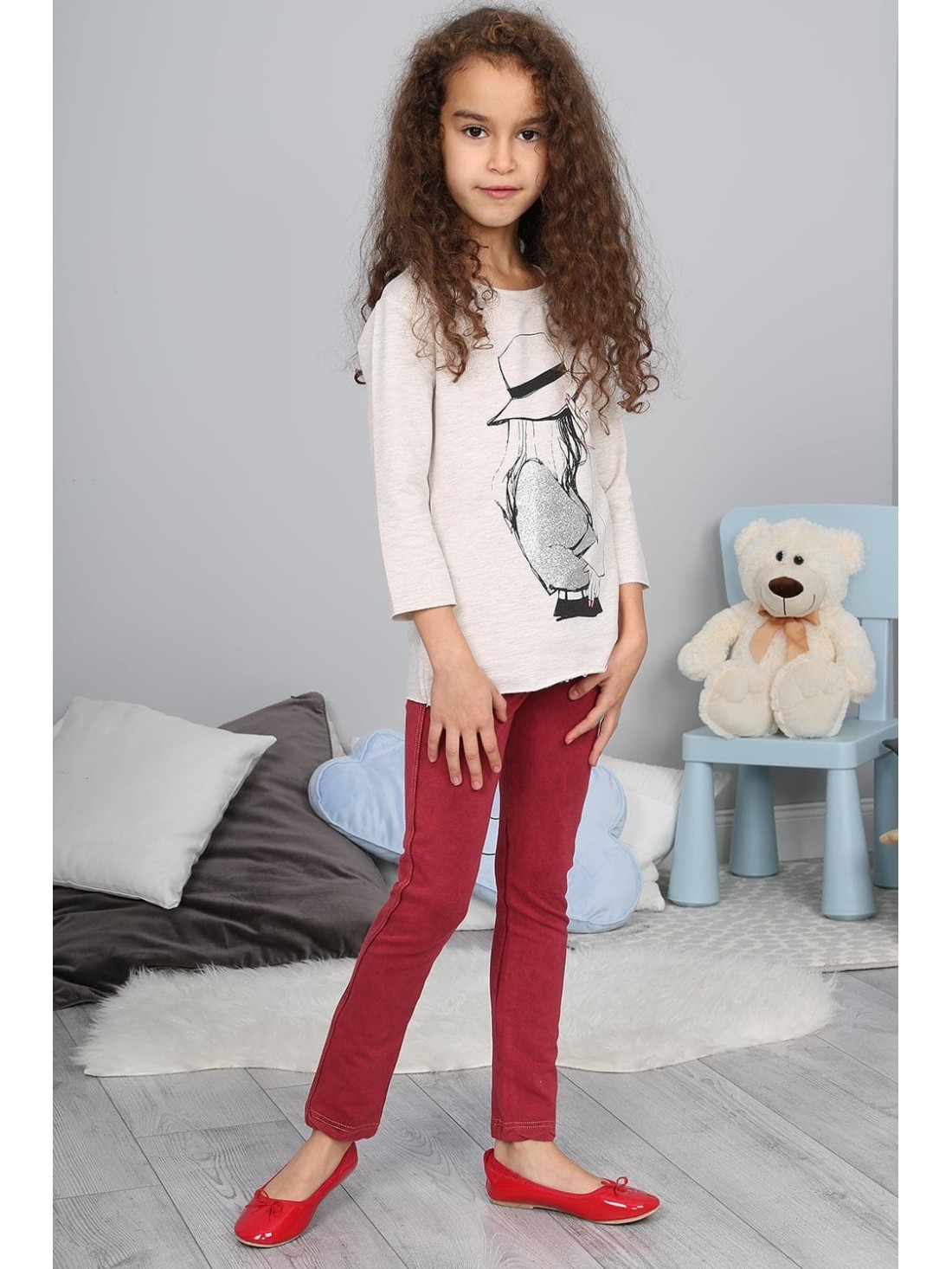 Burgundy Children\'s Trousers NDZ8012 - Online store - Boutique